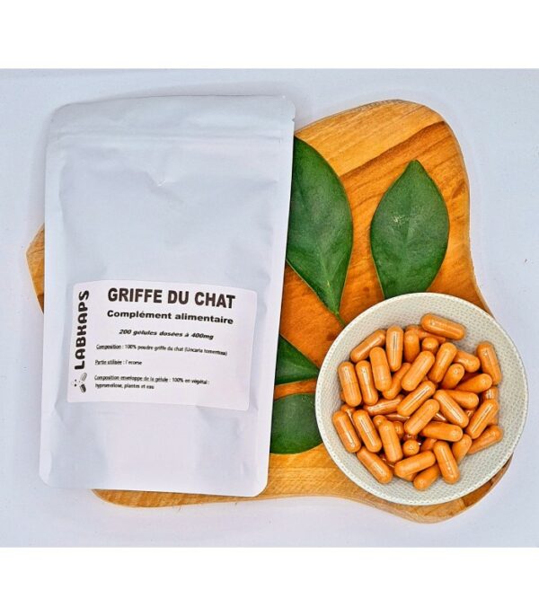GRIFFE DU CHAT 200 gélules dosées à 500 mg enveloppe 100% végétale